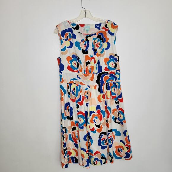 Plenty by Tracy Reese Tabitha Floral Dress Fit Flare Cotton Bold Women 14 - Picture 10 of 13